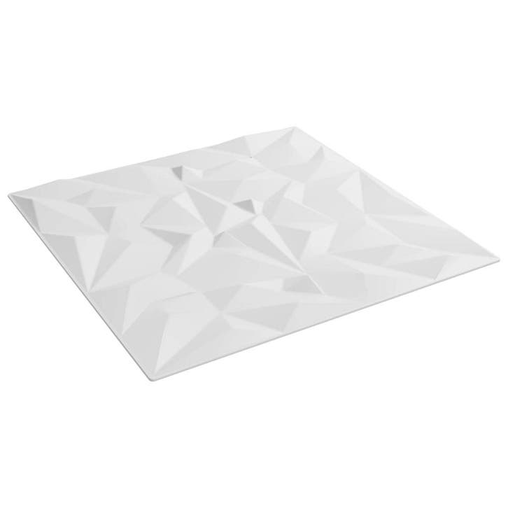 vidaXL Wandpanelen 12 pcs Wit 50 x 50 cm XPS Schuim, Doe-het-zelf en Bouw, Platen en Panelen, Nieuw, Verzenden