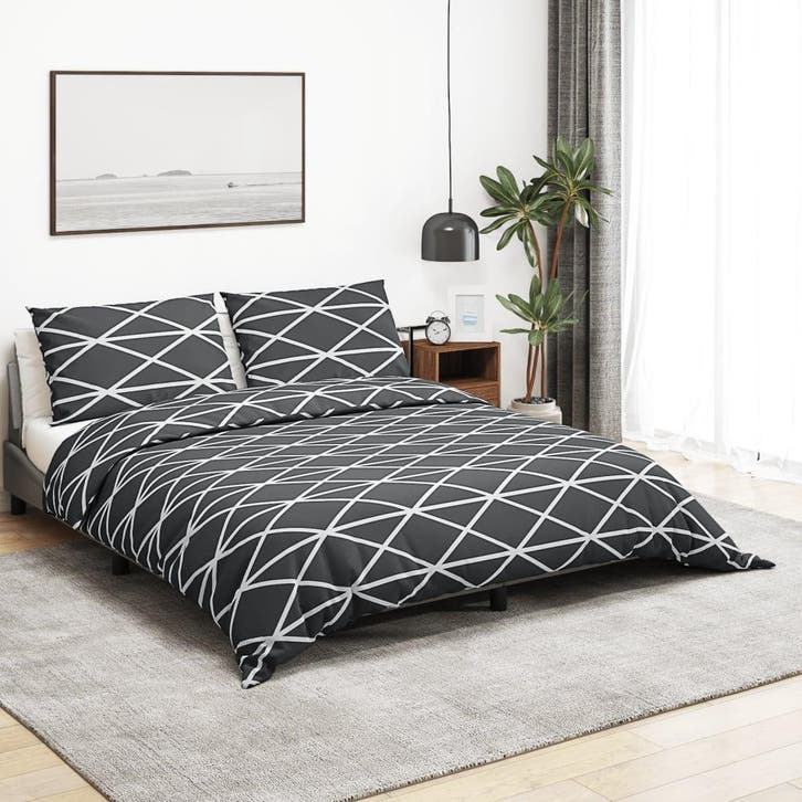 vidaXL Dekbedovertrekset 200x200 cm katoen grijs, Huis en Inrichting, Slaapkamer | Beddengoed, Nieuw, Verzenden