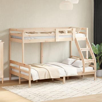 vidaXL Stapelbed massief grenenhout 80x200/120x200 cm, Verzenden, Nieuw