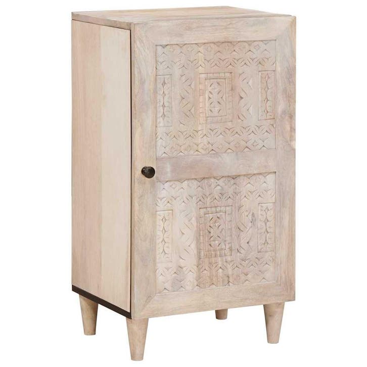 vidaXL Dressoir Wit Massief mangohout en engineered hout, Huis en Inrichting, Kasten | Dressoirs, Nieuw, Verzenden