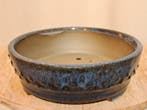 Plateau pour bonsaï - 15,5 cm × 5 cm - bleu émaillé -