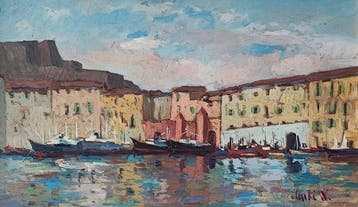 Walter Cecchi (1928-2005) - Due paesaggi, marina e campagna