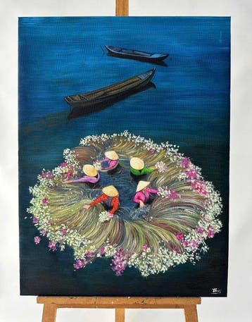 Nguyn Vn Duy (1982) - Tradition Vietnamienne 80 60 cm