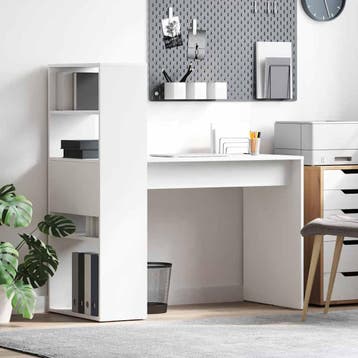 vidaXL Bureau Wit Bewerkt hout 113 x 54 x 120 cm, Verzenden