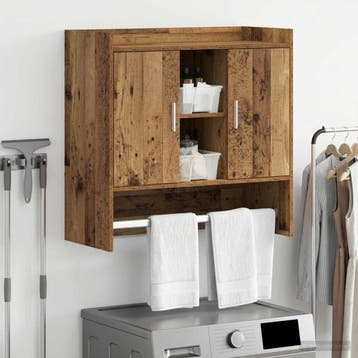 vidaXL Wandplank Muurmontage Oud hout 80 x 36 x 80 cm, Verzenden