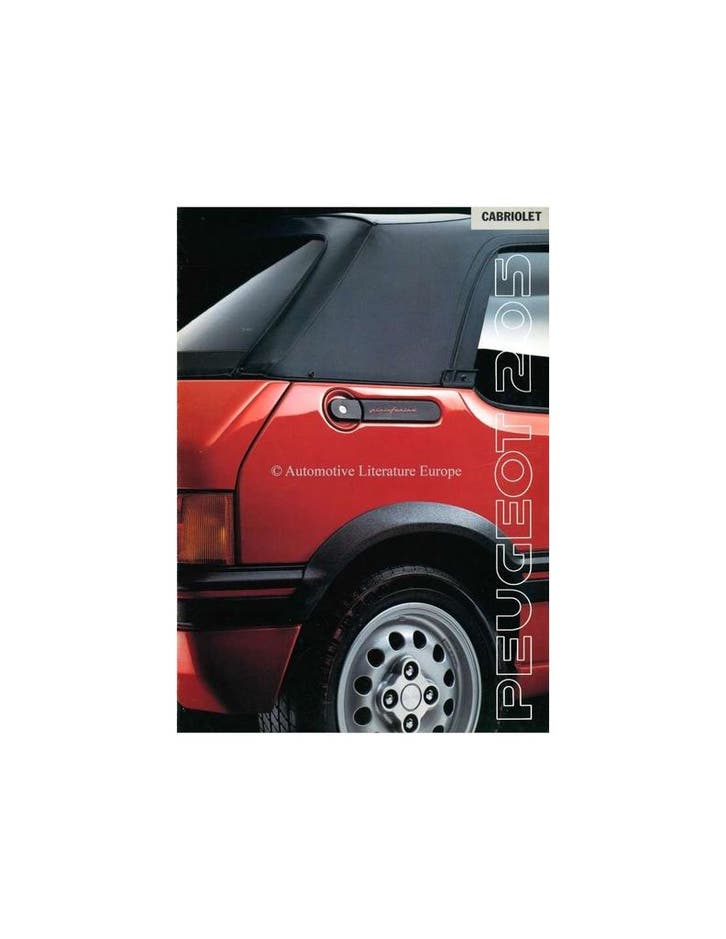 1990 PEUGEOT 205 CABRIOLET BROCHURE NEDERLANDS, Boeken, Auto's | Folders en Tijdschriften, Ophalen of Verzenden