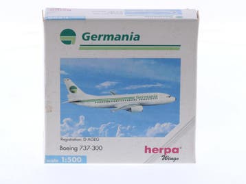 Schaal 1:500 Herpa 500425 Germania Boeing 737-700 Reg. D-..., Ophalen of Verzenden, Zo goed als nieuw
