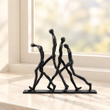 sculptuur, Les passants - 30 cm - Metaal