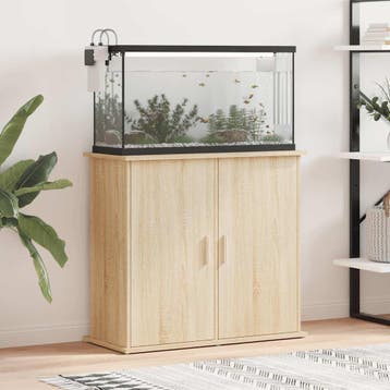 vidaXL Aquariumstandaard Sonoma Eiken 81x36x73 cm Bewerkt, Dieren en Toebehoren, Verzenden, Nieuw