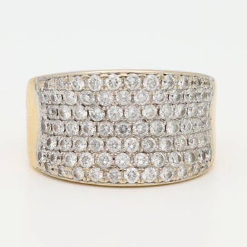Bague - 18 carats Or jaune, Or blanc Diamant (Naturelle), Nieuw