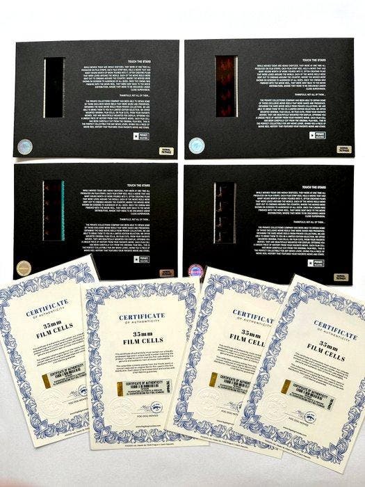 Quentin Tarantino – Rare Set of 4 Mounted 35mm Film Cells –, Verzamelen, Film en Tv