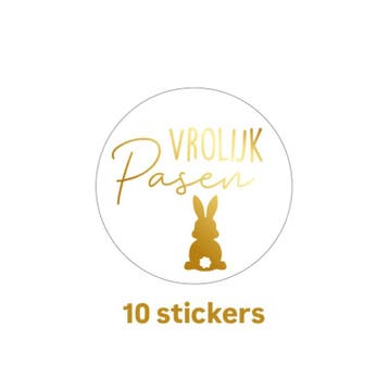 Vrolijk pasen - 10 stickers - Sluitstickers - paashaas -..., Verzenden, Nieuw, Sticker
