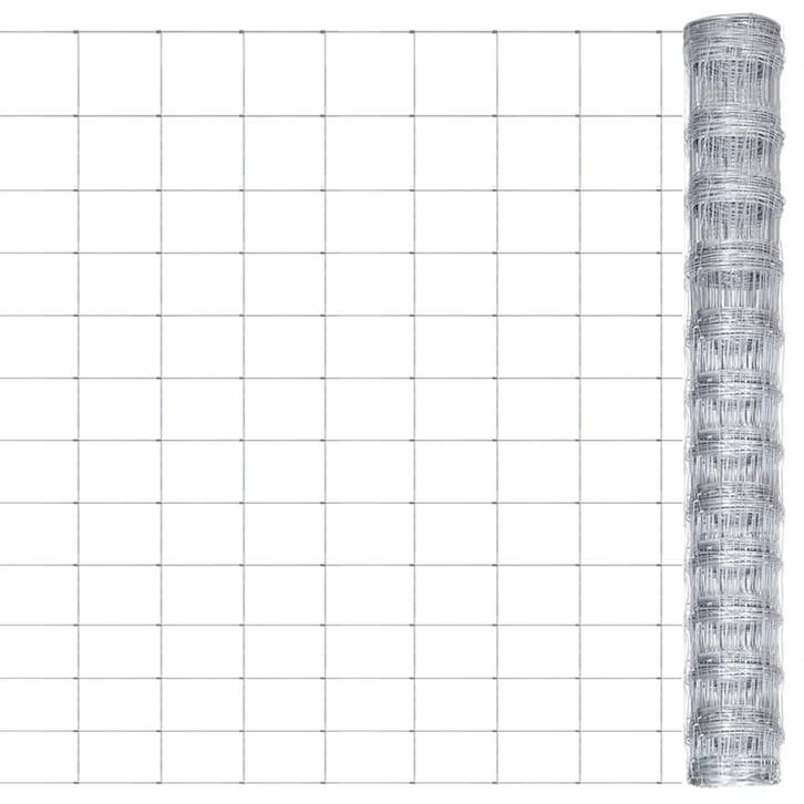 vidaXL Tuinhek 50x1,25 m gegalvaniseerd staal zilverkleurig, Tuin en Terras, Tuinhekken en Hekwerk, Nieuw, Verzenden