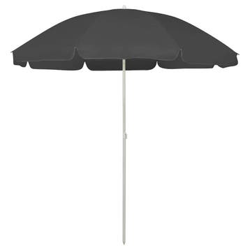 vidaXL Strandparasol 240 cm antracietkleurig, Tuin en Terras, Verzenden, Nieuw