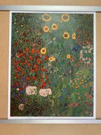 Gustav Klimt (after) - Cottage garden with sunflowers, 1905