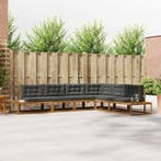 vidaXL Buiten bank set Natuurlijk en Antraciet, Verzenden, Nieuw