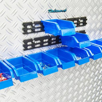 Datona 20-delige bakkenset met 5 muurrails - Datona - Blauw, Doe-het-zelf en Bouw, Ophalen of Verzenden, Nieuw