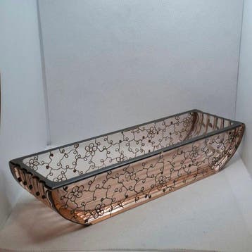 USA, circa 1930. - Presenteerblad - Roze glas van Depressie, Antiek en Kunst