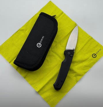 CIVIVI Altus – Button Lock – Black G10 – Satin Drop Point