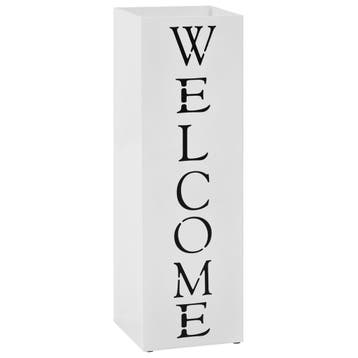 vidaXL Parapluhouder Welcome staal wit, Verzenden