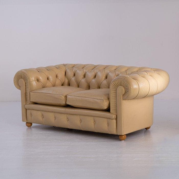 Poltrona Frau - Renzo Frau - Sofa - Chester - Leder, Hout, Antiek en Kunst, Kunst | Designobjecten