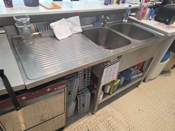 Rvs dubbele spoel tafel DIAMOND, Nieuw