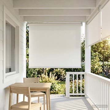 vidaXL Rolgordijn UV-bescherming Wit 80 x 140 cm Polyester, Verzenden, Nieuw