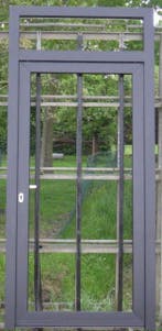 pvc voordeur , buitendeur , deur 114 x 250 wit / zwart 9005, 100 tot 120 cm, 215 cm of meer, Nieuw, Ophalen of Verzenden