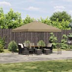vidaXL Prieel 3 x 3 m Beige Polyester en Staal 190 gsm, Verzenden, Nieuw
