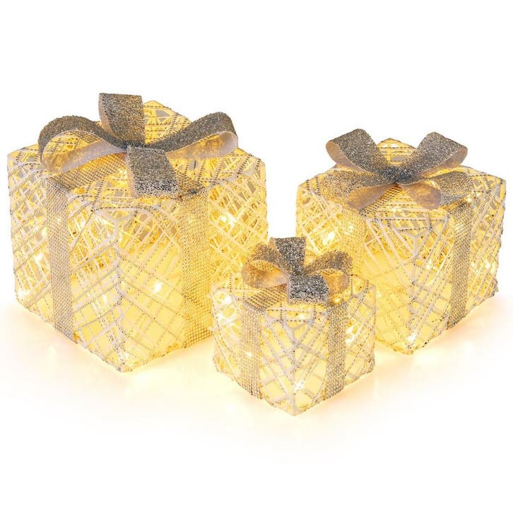 2dekans | Coast 3-delige LED cadeauboxen set – warmwit – wit, Divers, Noël, Enlèvement ou Envoi