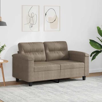 vidaXL Tweezitsbank / zetel 120 cm microvezelstof taupe, Verzenden, Nieuw