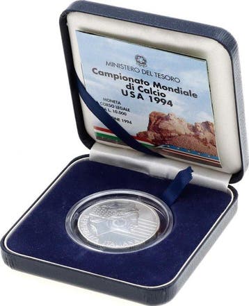 Italië. 10.000 Lire 1994 World Football Cup USA  PROOF