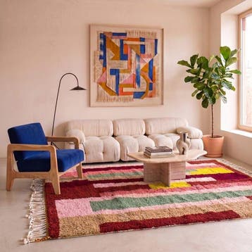 Berber – Handgemaakt Berbers tapijt – Abstracte kleurrijke, Nieuw
