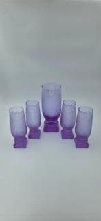 Service à boisson (5) - Carafe et 4 verres - Alexandrite, Antiquités & Art