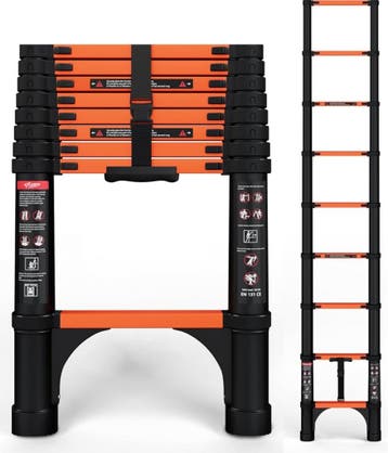 Moeve Telescoopladder - 2,60 meter - Telescopische Ladder -, Verzenden, Zo goed als nieuw, Trap