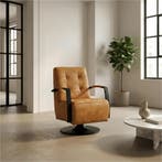 Set van 2 Leren draaifauteuils Mind - Kenia Cognac (cognac), Huis en Inrichting, Fauteuils, Nieuw, Ophalen of Verzenden, 50 tot 75 cm