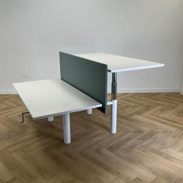 duo slingerbureau + tussen wand 160x80 cm per werkplek,  wit, Huis en Inrichting, Gebruikt