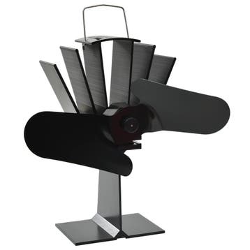 vidaXL Kachelventilator met 2 vinnen zwart, Verzenden