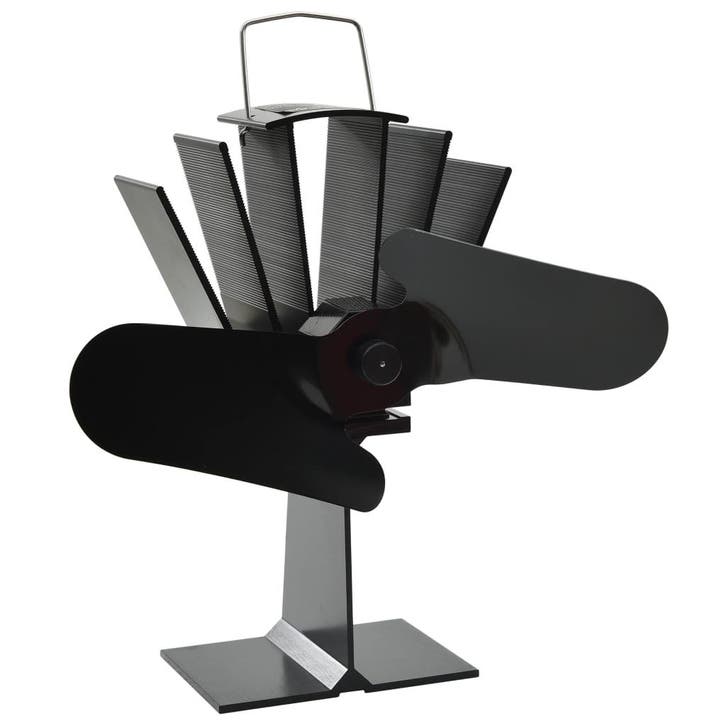 vidaXL Kachelventilator met 2 vinnen zwart, Maison & Meubles, Poêles, Envoi