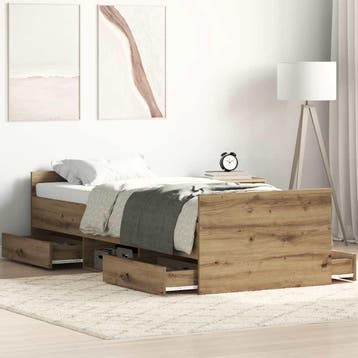 vidaXL Bedframe zonder matras spaanplaat artisanaal, Verzenden, Nieuw