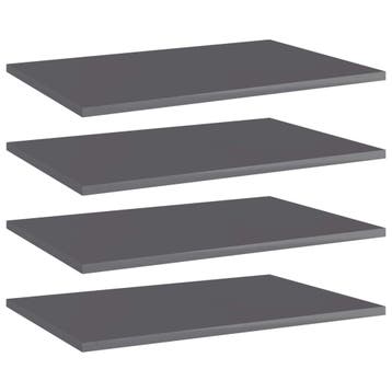 vidaXL Wandschappen 4 st 60x40x1,5 cm spaanplaat hoogglans, Huis en Inrichting, Woonaccessoires | Wandplanken en Boekenplanken