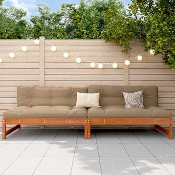 vidaXL Tuinstoel Midden Massief grenenhout Waskleur Bruin, Tuin en Terras, Verzenden, Nieuw