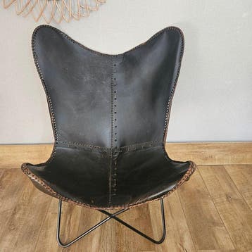 Stoel - Butterfly stoel (3107) - Leder, IJzer