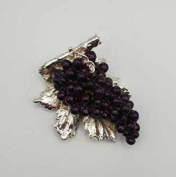 Grappolo duva rivestito in argento 925 e smalto - Figuur -