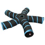 vidaXL Kattentunnel 5-voudig 25 cm polyester zwart en blauw, Verzenden, Nieuw