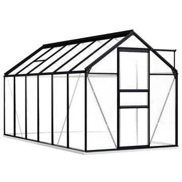 vidaXL Tuinkas met basisframe 7,03 m³ aluminium, Verzenden, Nieuw