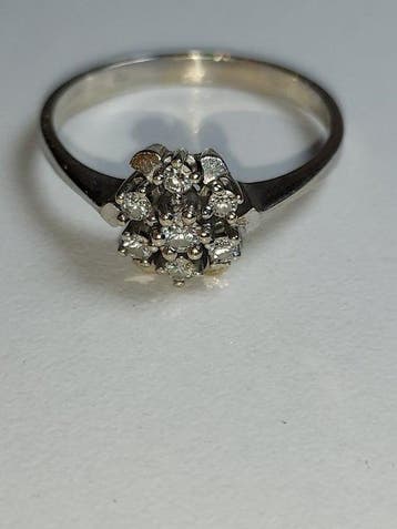 Verlovingsring - 14 karaat Witgoud - 0.28ct. tw. Diamant