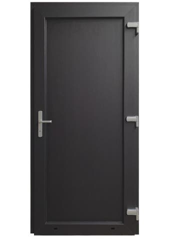 PVC Deur volpaneel Basic Plus b98xh210 cm zwart R, Doe-het-zelf en Bouw, 80 tot 100 cm, Nieuw, Ophalen of Verzenden, Buitendeur