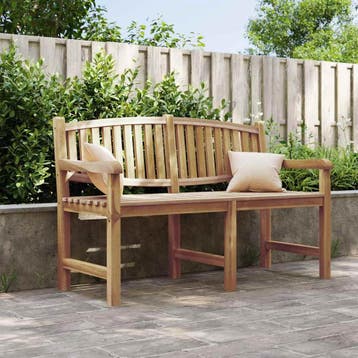 vidaXL Tuinbank 149,5x60x90 cm massief teakhout, Tuin en Terras, Verzenden, Nieuw