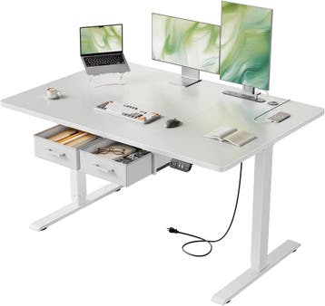 Zit sta bureau - Elektrisch - Verstelbaar - 119x80 cm - Wit, Verzenden, Nieuw